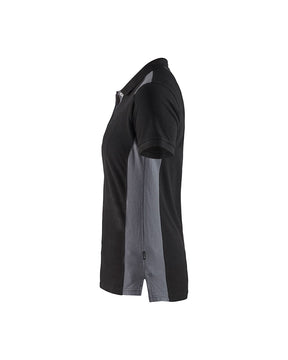 Damen Polo Shirt in Grau-Schwarz von Links