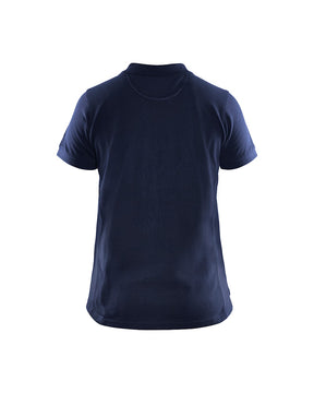Damen Polo Shirt in Marineblau von Hinten