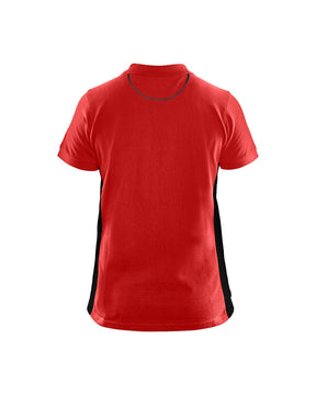 Damen Polo Shirt in Rot von Hinten