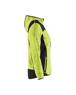 Damen Strickjacke in High vis Gelb-Schwarz