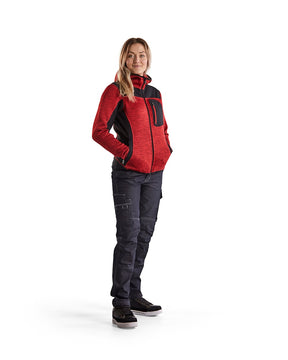 Damen Strickjacke in Rot-Schwarz